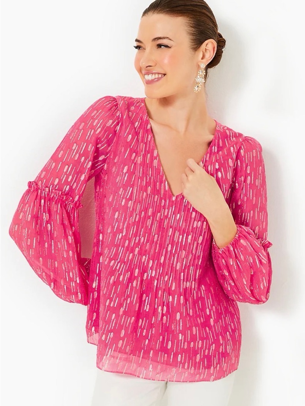 Lilly Pulitzer Cleme Long Sleeve Top Size 4